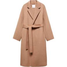 Acrylic Coats Mango Batin Belt Handmade Coat - Medium Brown