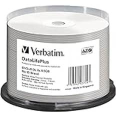 Optical Storage Verbatim DVD-R 8x Double Layer Wide Thermal Printable 8.5GB, DataLifePlus, 50er Pack Spindel, DVD Rohlinge thermal bedruckbar, 8-fache Brenngeschwindigkeit, DVD-R printable, DVD leer