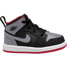 Synthetic Sneakers Children's Shoes NIKE Jordan 1 Mid TD - Black/Fire Red/White/Cement Grey