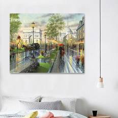 Peintures Diamant 5D DIY Round Diamond Painting Street Scenery Diamond Embroidery Sale Rainy Day Abstract Landscape