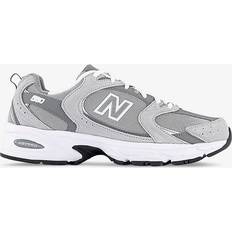 New Balance Mens Raincloud Grey White MR530 Logo-embossed Leather and Mesh Low-top Trainers