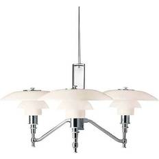 Louis Poulsen Messing Taklamper Louis Poulsen PH 3/2 Academy Chrome/White Opal Pendellampe 68cm