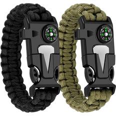 Compasses WUQID Paracord Survival Bracelet 2-pack