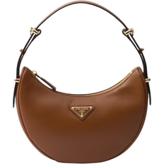 Prada Arqué Leather Shoulder Bag - Cognac