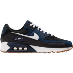 Men - Nike Air Max Running Shoes Nike Air Max 90 M - Midnight Navy/Black/Gum Medium Brown/White