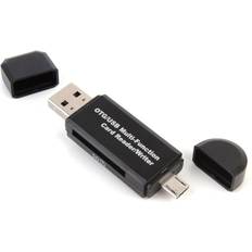 Micro-USB Hukommelseskortlæser 24.se 2 in1 Memory card reader USB / MicroUSB