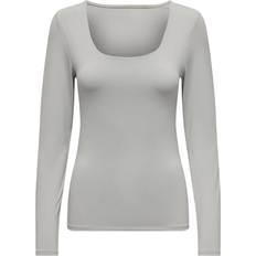 Only Lea Square Neck Rib Top - Harbor Mist
