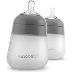 Machine Washable Baby Bottle Nanobébé Flexy Silicone Baby Bottle 270ml 2-pack