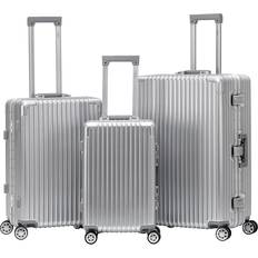 Suitcase Sets Flight Knight Premium Travel Set of 3 - Silver