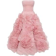 Milla Dramatically flowered tulle dress in misty pink