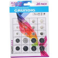 Grundig Batteries et Chargeurs Grundig Alkaline/lithium piles bouton (lot de 20) blanc/bleu