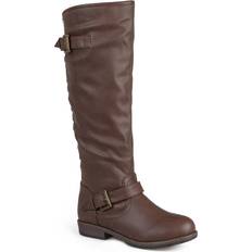 Faux Leather - Women Riding Shoes Journee Collection Women's Spokane X-Wide Calf Tall Riding Boots Brown