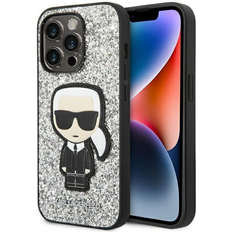 Iphone 14 pro max silver Karl Lagerfeld Glitter Flakes Ikonik Case for iPhone 14 Pro Max (Silver)