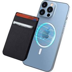 Magnetic Wallet Card Holder Designed for Apple MagSafe Wallet Compatible with iPhone 13 & 14 & 12 Series, 2 Layer Stretchy Fabric Pockets with RFID