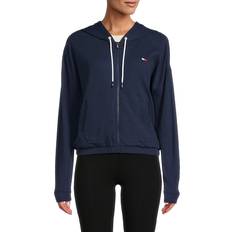 Tommy Hilfiger Women Sweaters Tommy Hilfiger Sport Women's Waffle Front Zip Hoodie Navy