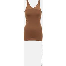 Rick Owens DRKSHDW Double Ziggy cotton tank top brown