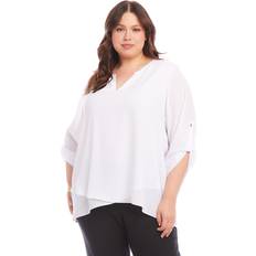 Karen Kane Plus Split Neck Asymmetric Top