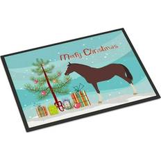 Carpets & Rugs Caroline's Treasures English Thoroughbred Horse Christmas Doormat 18 x 27 Multicolor