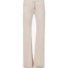 Juicy Couture Womens String509 Layla Logo-embroidered Velour Trousers