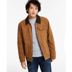 Cotton Outerwear Levi's Cotton Canvas Zip-Front Utility Jacket Brown