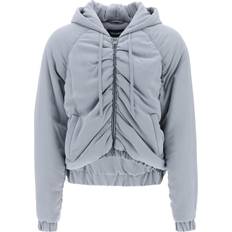 Dolce & Gabbana Grey Jackets Dolce & Gabbana Cropped Satin Crepe Bomber Jacket Grey