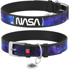 WAUDOG Hundhalsband Läder med Smart ID Bricka NASA