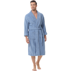 Men Robes Ink+ivy Men's 100% Cotton Terry Bathrobe Denim