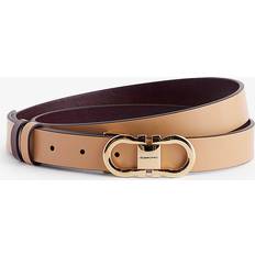 Dame - Naturfarvet Bælter Ferragamo Bælte Med Logo Uld Bælte Med Logo - Beige