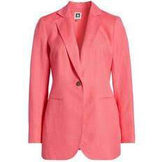 Linnen Blazers Anne Klein One-Button Linen-Blend Jacket -