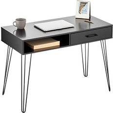 mDesign Metal/Wood Small Writing Desk