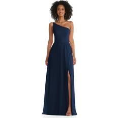 Dresses After Six Women's One-Shoulder Chiffon Maxi Dress with Shirred Front Midnight navy