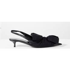 Balenciaga Heels & Pumps Balenciaga Shirt-cuff Slingback Leather Heels Womens Black EU/IT