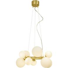 Taklampa aneta lighting molekyl Aneta Molekyl Round Matt Brass/Opal White Pendellampa 50cm