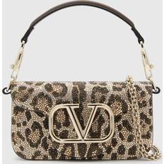 Luipaard Schoudertassen Valentino Garavani SMALL LOCÒ SHOULDER BAG WITH RHINESTONE ANIMALIER PATTERN Wo