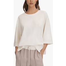 Reiss Dame T-shirts Reiss Cassie Oversized Cotton Crew Neck T-Shirt - White