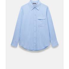 Velvet Tops Mint Velvet Oversized Cotton Shirt, Pale Blue