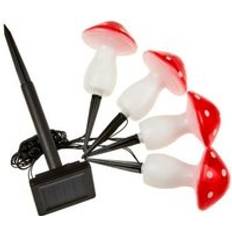 Multicolore Décorations de Jardin Piquet de terre solaire LED Fairy Mushroom Set de 4 Rouge