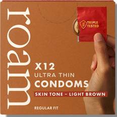 Brown Condoms Sex Toys Roam Skin Tone Condoms Light Brown 12-Pack