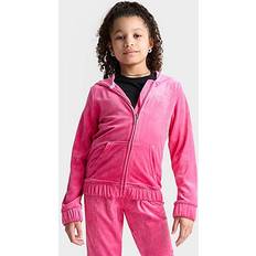 Children's Clothing Juicy Couture Girls' Plush Velour Full-Zip Hoodie Fandango Pink