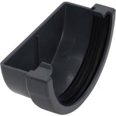FloPlast Grey 76mm MiniFlo Gutter External Stop End Anthracite