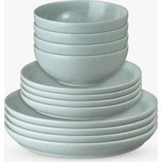 Denby Dinner Sets Denby Teal Speckle Coupe Dinner Set 12pcs