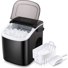 Ice Makers R.W.FLAME 26 Lb. lb. Daily Production Bullet Ice Countertop Ice Maker, Self-Cleaning Ice Makers in Black 11.4 H x 8.7 W x 11.6 D in s- Black