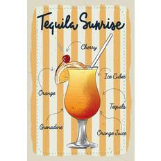 Interior Details Vianmo Blechschild 20x30 cm Tequila Sunrise Cherry Orange Wall Decor