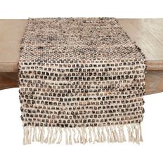 Saro Sleek Striped Runner Tablecloth Brown (182.88x40.64cm)