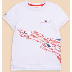 White Stuff Kids' Shoal Graphic T-Shirt, Ivory/Multi