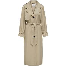 Lang Mäntel Only Trenchcoat Beige Basic für Damen