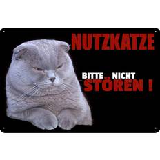 Noir Décorations Murales Vianmo Blechschild 18x12 cm Nutzkatze Bitte Nicht Stören Schwarz Décoration Murale