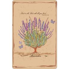 Purple Wall Decor Vianmo Blechschild 12 x 18 cm Lavendel Trust In The Lord Wall Decor