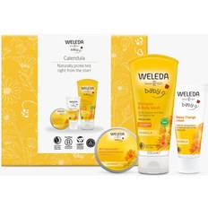 PrettyLittleThing Weleda Calendula Shampoo & Body Wash, Nappy Cream and Balm Baby Gift Set