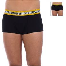 Bikkembergs Mens Pack-2 Boxers Fashion Tape anatomical front BKK1UTR08BI man Black Cotton